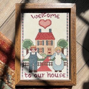 Vintage Welcome to Our Home Cross Stitch art